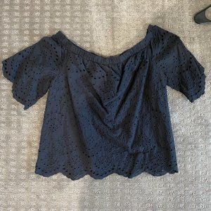 Black Lace Off the Shoulder Shirt